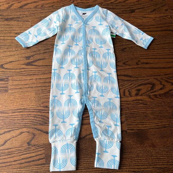 New Monica + Andy Unisex Hanukkah Menorah Snap Romper - 3-6 months - Picture 1 of 3